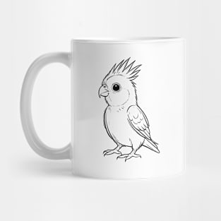 Cute Baby Cockatiel Animal Outline Mug